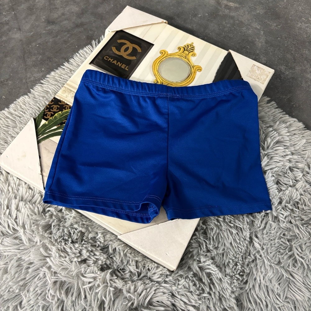GTM Vibrant Blue Kids Short Shorts YS Elastic Waist Activewear Cheerleading